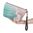 thumbnail image 1 of Beach Wave Print Leather Makeup Bag Small Travel Cosmetic Bag For Women,Cosmetic Organizer Makeup Pouch For Purse, One Size, 1 of 4