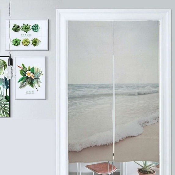 Beach Wave Serenity Door Curtain Nordic Living Room DoorCurtain Porch Partition Curtain Kitchen Rative Half Curtain