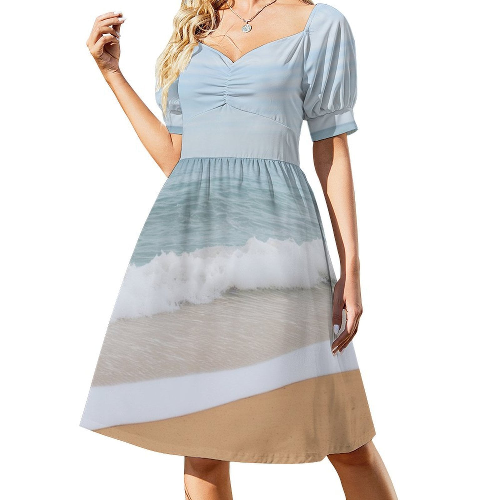 Beach Wave Serenity Short Sleeve Dress Clothes Women's Summer Dress ...