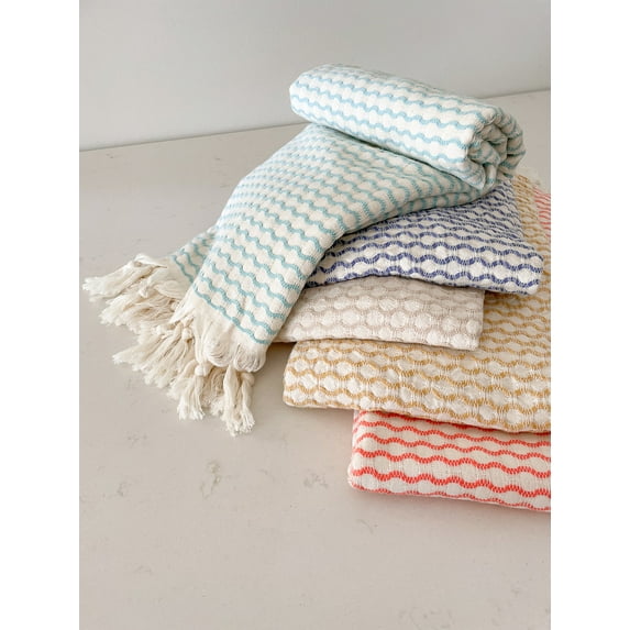 Beach Wave Turkish Cotton Beach Towel Yellow