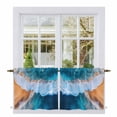 thumbnail image 1 of Beach Waves Tier Curtains, Ocean Gradient Orange Turquoise Nature Light Filtering Kitchen Curtains, 2Pcs Rod Pocket Half Window Treatments Panels for Sink Cafe Cabinet Camper 27.5x24 Inches, 1 of 9