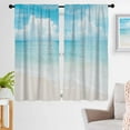 thumbnail image 1 of Beach Window Curtain Ocean Coastal Tropical Hawaiian Blue Sky Sea Nautical Seashore Seascape White Cloud 42" W x 63" L Living Room Bedroom Bathroom Curtains 2 Panels Rod Pocket Drapes, 1 of 6