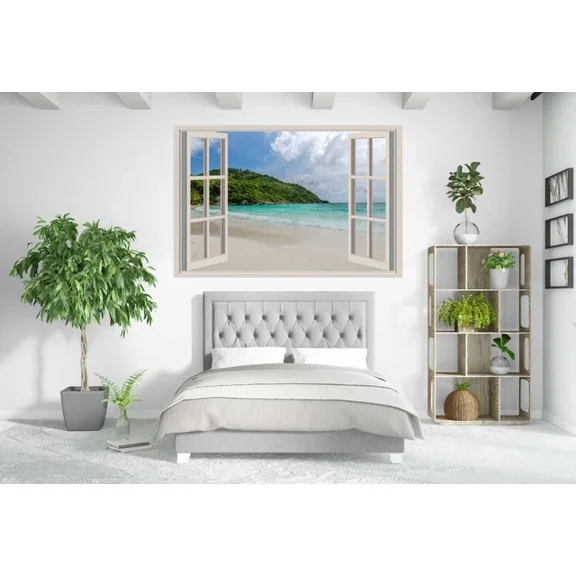 Beach Window Scenery Blue Sea Art Collection Home Decor Wall Print Art