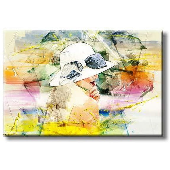 Beach Woman Picture on Stretched Canvas, Wall Art Décor, Ready to Hang
