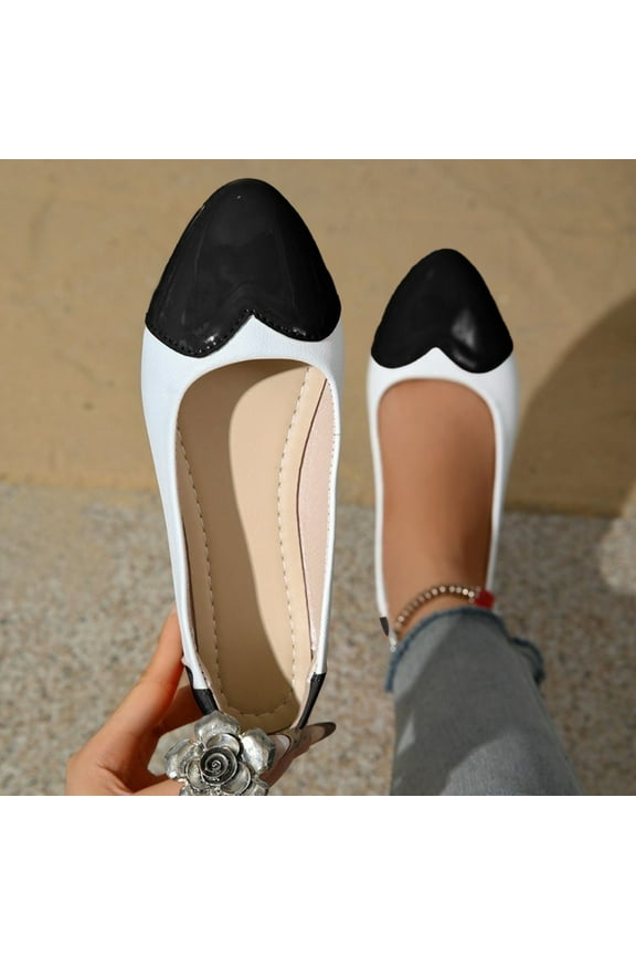 Beach Women's Sandals Clearance, Xunlbb Women's Fashion Casual Spring And Summer New Style Love Print Flat Heel Pointed Toe Flat Shoes Shallow Mouth Shoes(Black,Size:36)