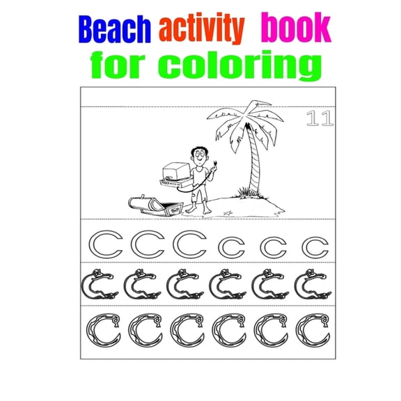 Beach activity book for coloring, (Paperback)