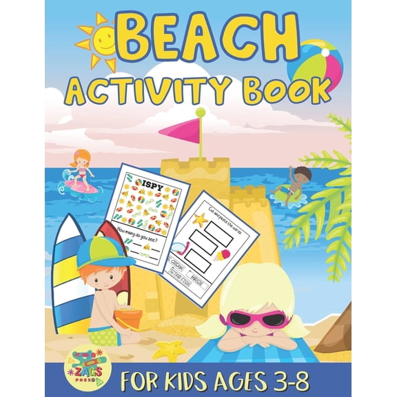 Beach activity book for kids ages 3-8: beach gift for kids ages 3 and up, (Paperback)