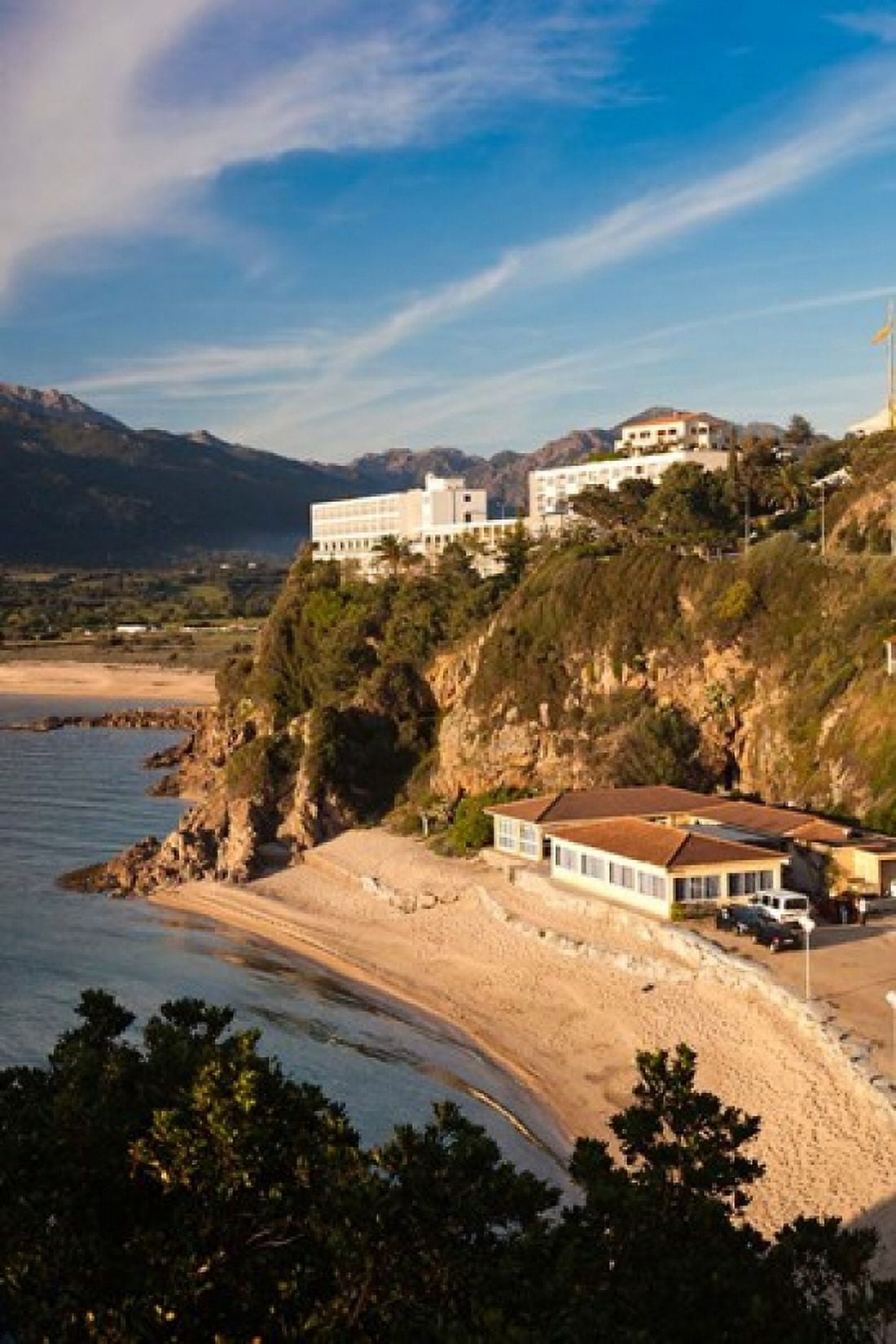 Beach and Hotels at Sunset Canvas Art - Walter Bibikow DanitaDelimont (19 x 28)
