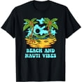 thumbnail image 1 of Beach and Nauti Vibes Summer Sayings Tropical Quotes Ocean T-Shirt, 1 of 3