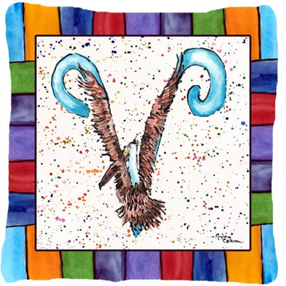 Beach and Seafood Decorative Fabric Pillow 14 x 14 in.