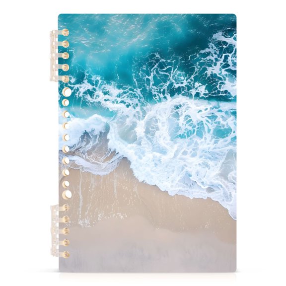 Beach and Waves Notebooks 1-subject Journal 60 Sheets A5 College Ruled Paper Detachable Ring 8.3"x5.7"