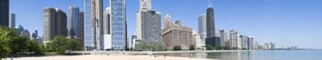 Beach and skyscrapers in a city Ohio Street Beach Lake Shore Drive Lake Michigan Chicago Illinois USA Canvas Art - Panoramic Images (44 x 9)
