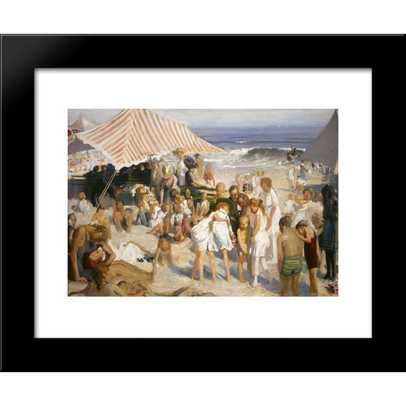 Beach at Coney Island 20x24 Framed Art Print by George Bellows