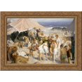 thumbnail image 1 of Beach at Coney Island 24x18 Gold Ornate Wood Framed Canvas Art by George Bellows, 1 of 2