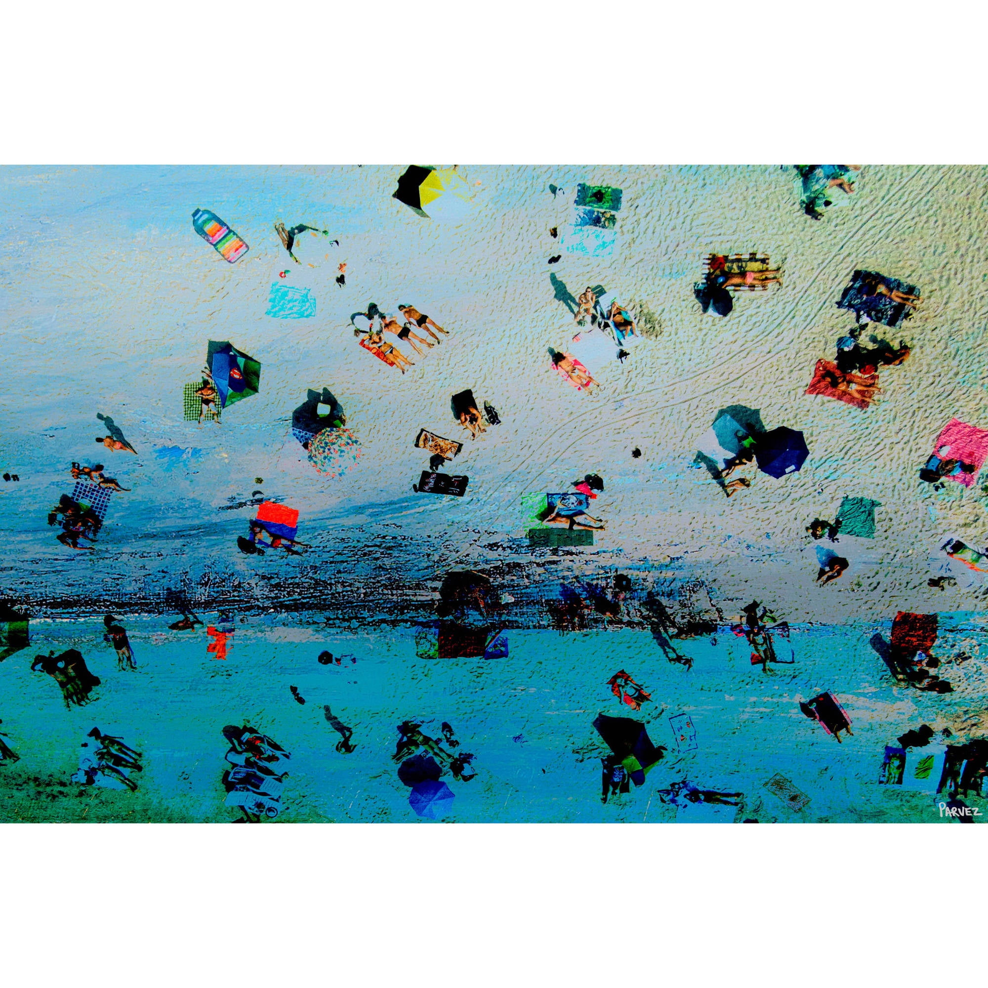 Beach at Dusk Multicolor Canvas Art Print, 30" x 20"