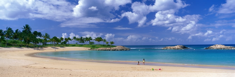 Beach at Ko Olina Resort Oahu Hawaii USA Canvas Art - Panoramic Images (27 x 9)