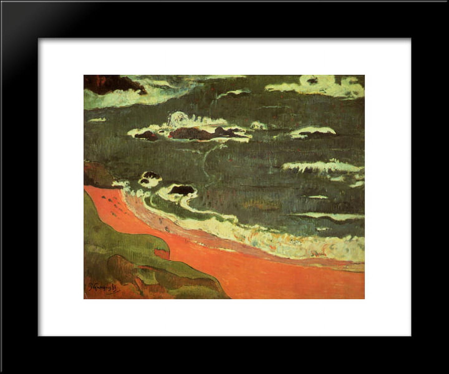 Beach at Le Pouldu 20x24 Framed Art Print by Paul Gauguin