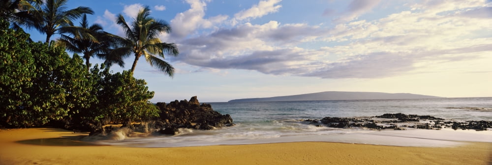 Beach at North Shore Oahu Hawaii USA Canvas Art - Panoramic Images (36 x 12)