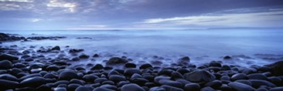 Beach at dusk Westward Ho North Devon Devon England Canvas Art - Panoramic Images (36 x 12)