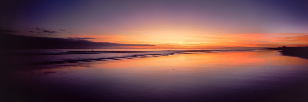 Beach at sunrise Papamoa Beach Bay of Plenty North Island New Zealand Canvas Art - Panoramic Images (27 x 9)