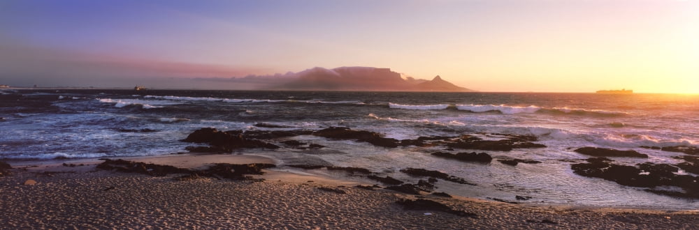 Beach at sunset Blouberg Beach Cape Town Western Cape Province South Africa Canvas Art - Panoramic Images (27 x 9)