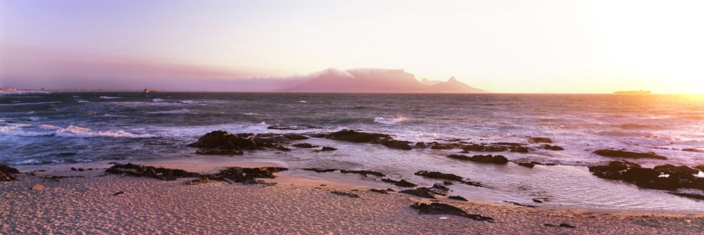 Beach at sunset Blouberg Beach Cape Town Western Cape Province South Africa Canvas Art - Panoramic Images (36 x 12)