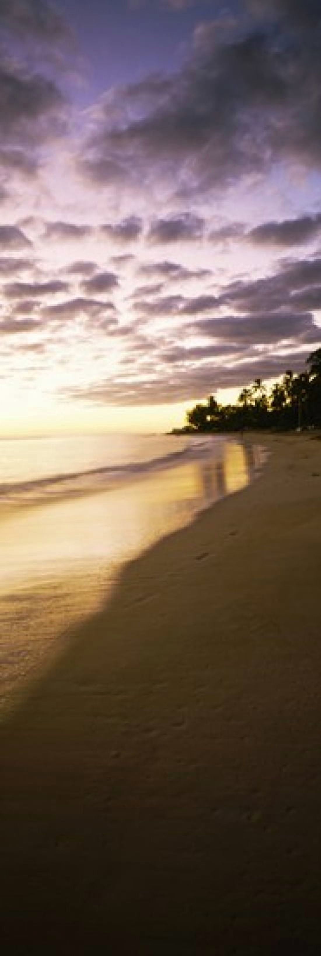 Beach at sunset Lanikai Beach Oahu Hawaii USA Canvas Art - Panoramic Images (18 x 6)