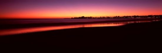 Beach at sunset Santa Cruz Santa Cruz County California USA Canvas Art - Panoramic Images (36 x 12)