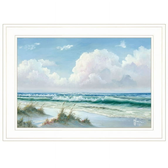Beach by Georgia Janisse  Framed Print Wall Art Wood Multi-Color