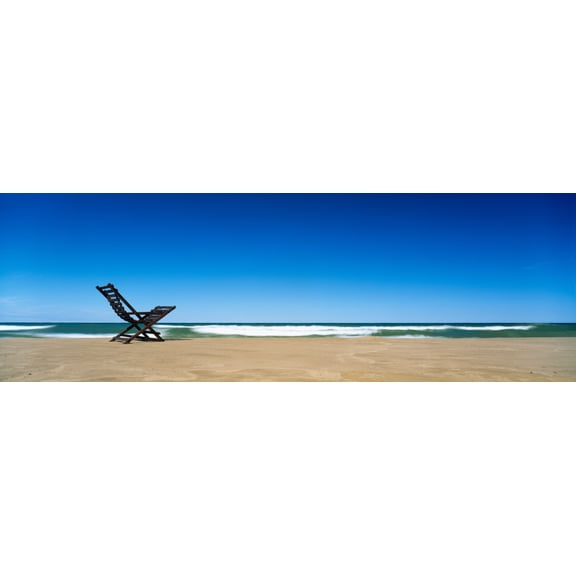 Beach chair on the beach Grand Haven Michigan USA Canvas Art - Panoramic Images (27 x 9)