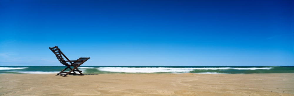 Beach chair on the beach Grand Haven Michigan USA Canvas Art - Panoramic Images (36 x 12)