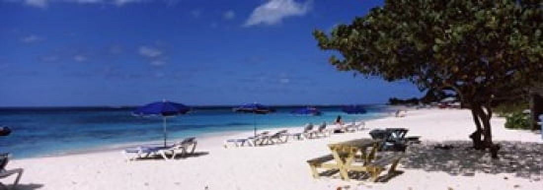 Beach chairs on the beach Shoal Bay Beach Anguilla Canvas Art - Panoramic Images (18 x 7)