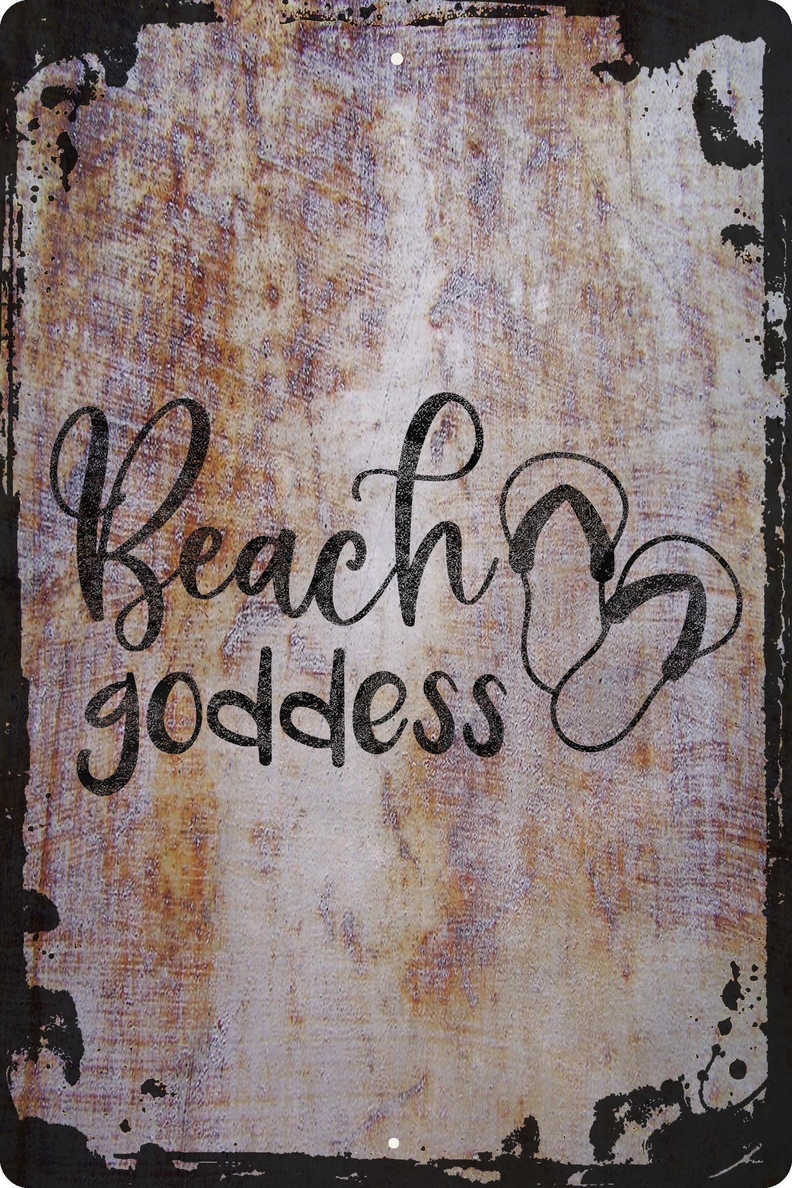 Beach goddess cursive flip flops summer sunshine sand water fun Beige ...