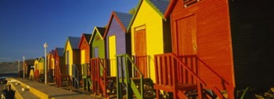 Beach huts in a row St James Cape Town South Africa Canvas Art - Panoramic Images (36 x 13)
