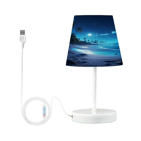 Beach in Night Desk Lamp LED Table Nightstand Lamps with 3 Color Temperatures for Home Bedroom Living Room Decor 6x11