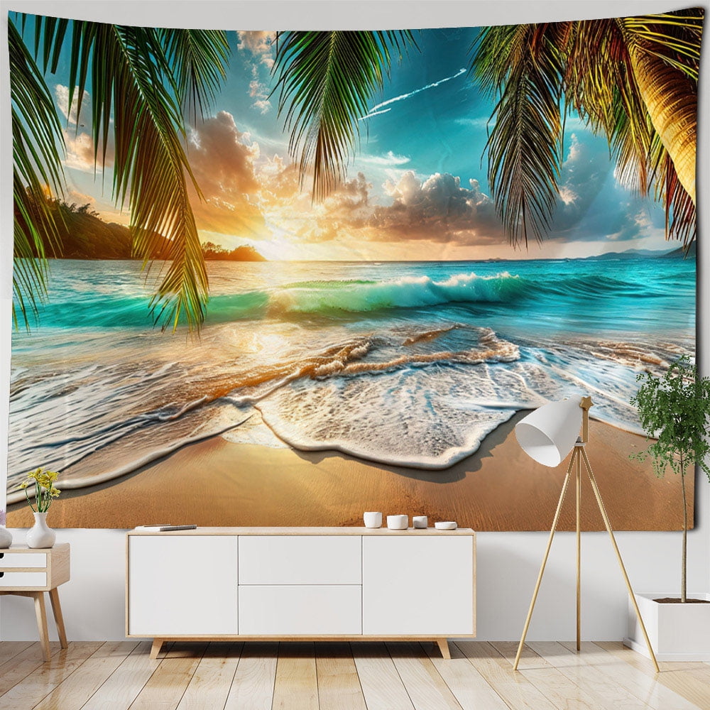 Beach landscape tapestry dreamy sea view wall hanging home bedroom