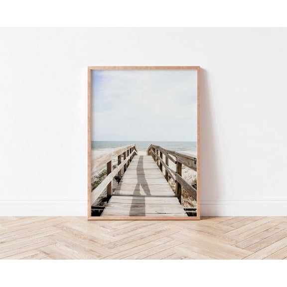 Beach pathway print, coastal sand poster, boho beach path photography, coast way art, wall art Unframed Paper Print