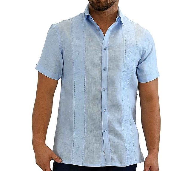 Beach shirt with front panel embroidery SIZE:M COLOR:BL
