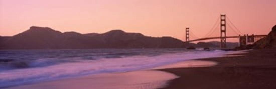 Beach and a suspension bridge at sunset Baker Beach Golden Gate Bridge San Francisco San Francisco County California USA Canvas Art - Panoramic Images (18 x 6)