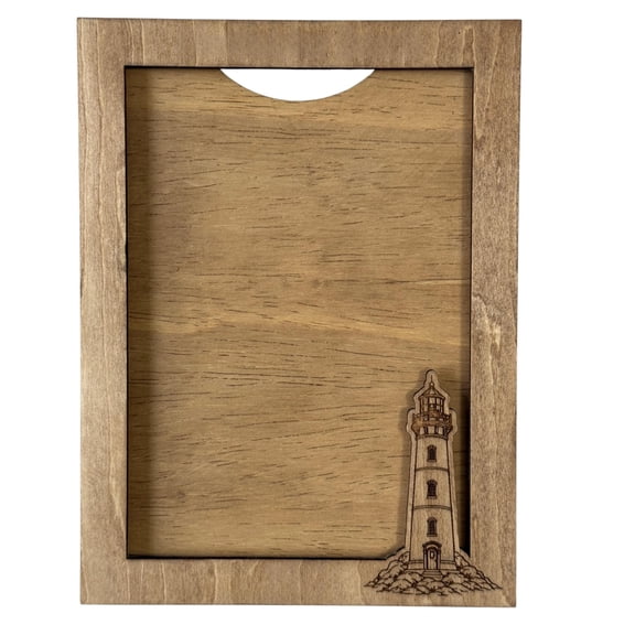 Beach-theme Picture Frame with Lighthouse Design, 5x7 Inch Photo Display, Wall Mount and Stand Included, Vacation Picture Frame