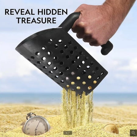 Beach tools, hourglass, sand bucket,black