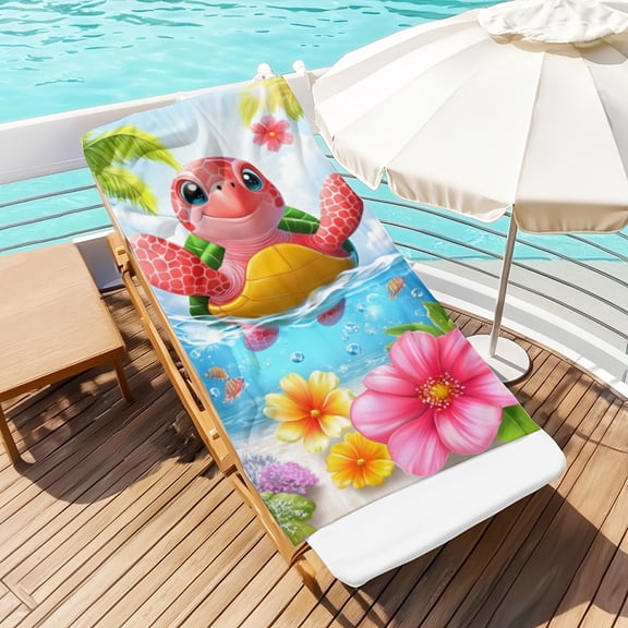 Beach towel blanket for swimming pools, gyms, yoga - oversized microfiber bath towel with turtle pattern, quick drying, light and portable, machine washable - modern style