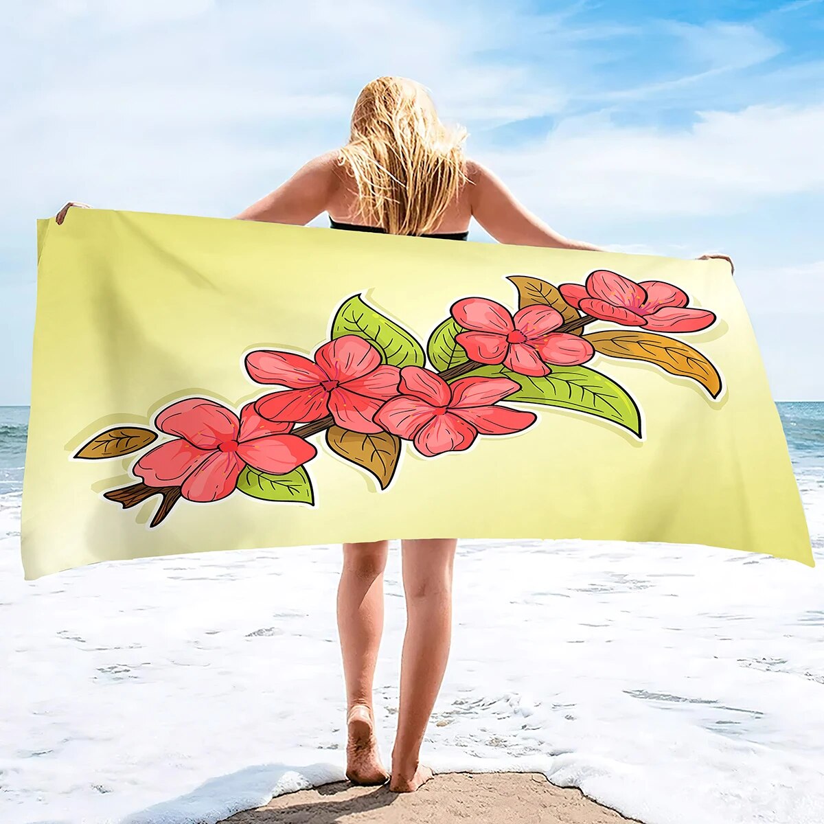 Round Beach Towel Ocean Blossom