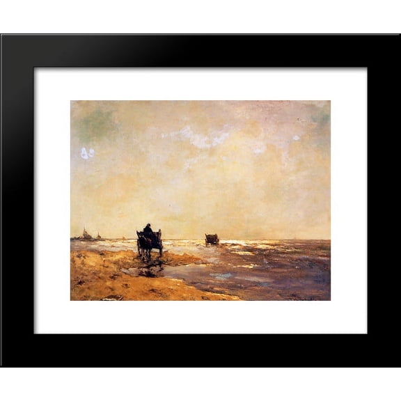 Beach view 20x24 Framed Art Print by Johan Hendrik Weissenbruch