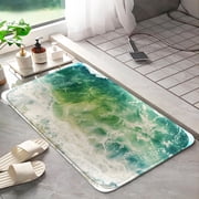 Beach waves 1059 Non-Slip Memory Foam Bath Rug Absorbent, Quick-Dry, Machine Washable, Soft & Comfortable - M