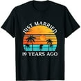 thumbnail image 1 of Beach wedding anniversary couple Just married 19 years ago Womens T-Shirt Black, 1 of 5