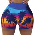 Beach with Palm Trees (3) Workout Shorts for Women Gym Yoga Running
