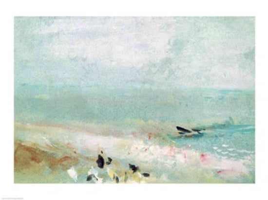 Beach with figures and a jetty c1830 Canvas Art - JMW Turner (24 x 18)