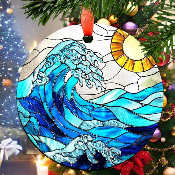 Beach9 Christmas Ornament, Ceramic/Acrylic Ornament, Special Keepsake for Mother, Valentine Ornament Gift, Seasonal Festival Keepsake, Heirloom 2025
