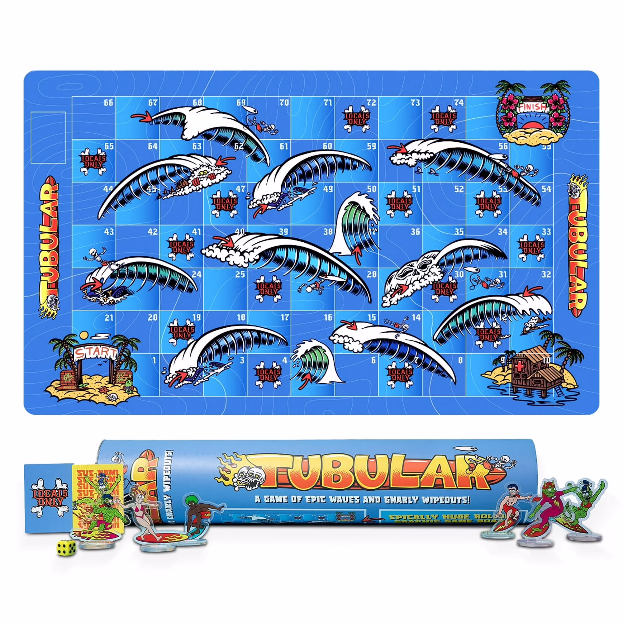 Tubular Surfing Board Game - Giant Rollout Game Mat - Fun Family Strategy Game for Kids 7+ BeachBox